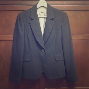 Black pinstriped blazer